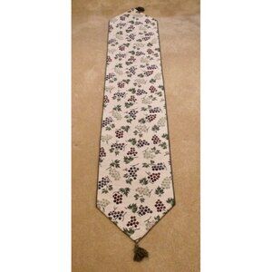 Grape Festival Tapestry Table Runner Tassels Green Edge Manual Woodworkers 70X13